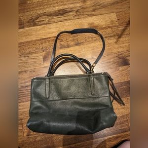 COACH hunter green heather purse/bag